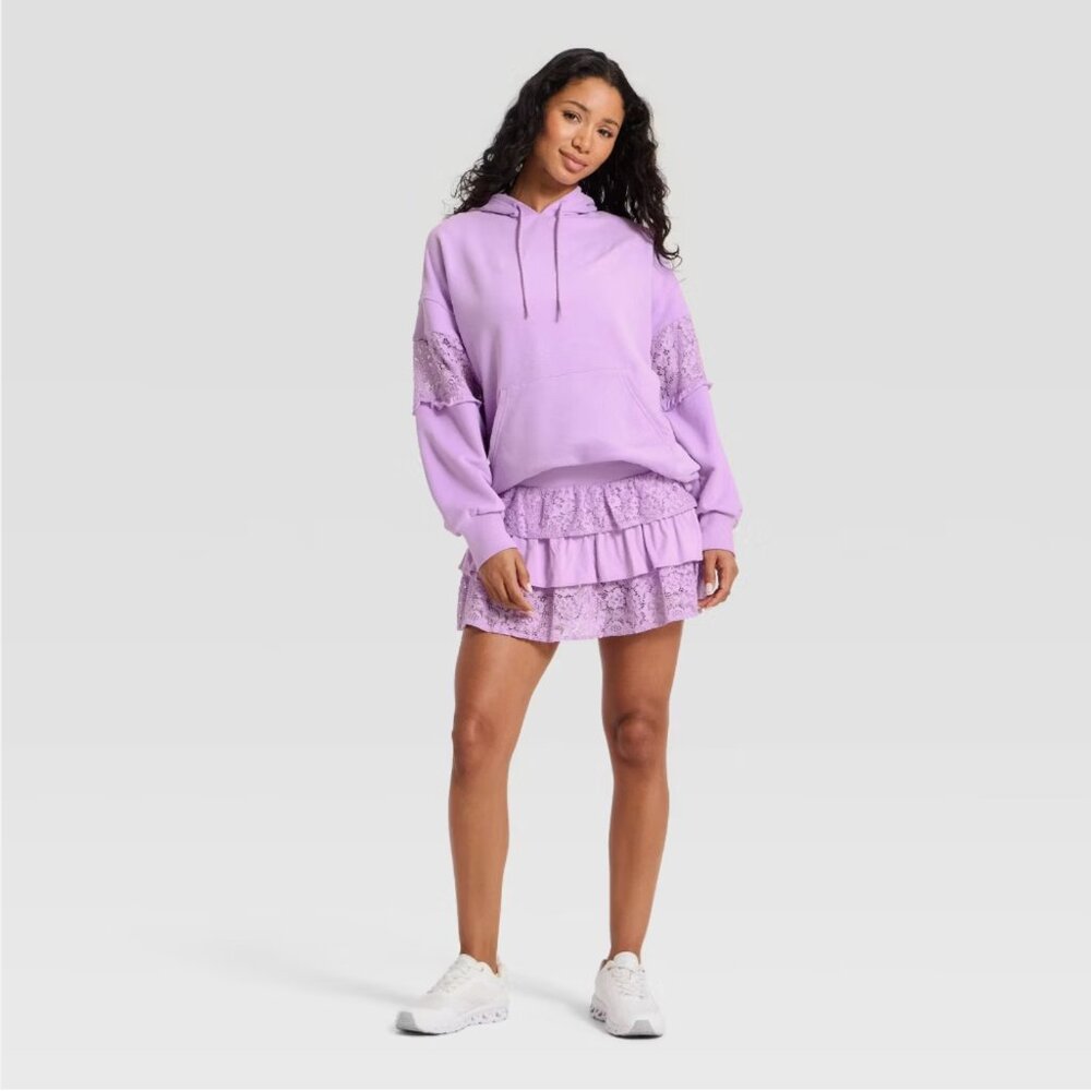 JoyLab Lilac Tiered Lace Ruffle Skort - Picture 3 of 8